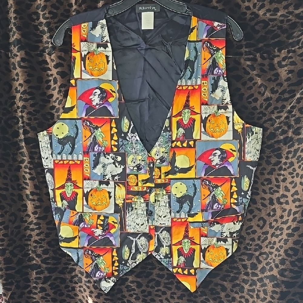 Robyn-Lyn Orange and Yellow Halloween Vest